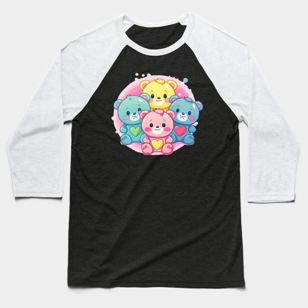 Kawaii Baby Care Bears Baseball T-Shirt by Yamabushi's Kawaii Store